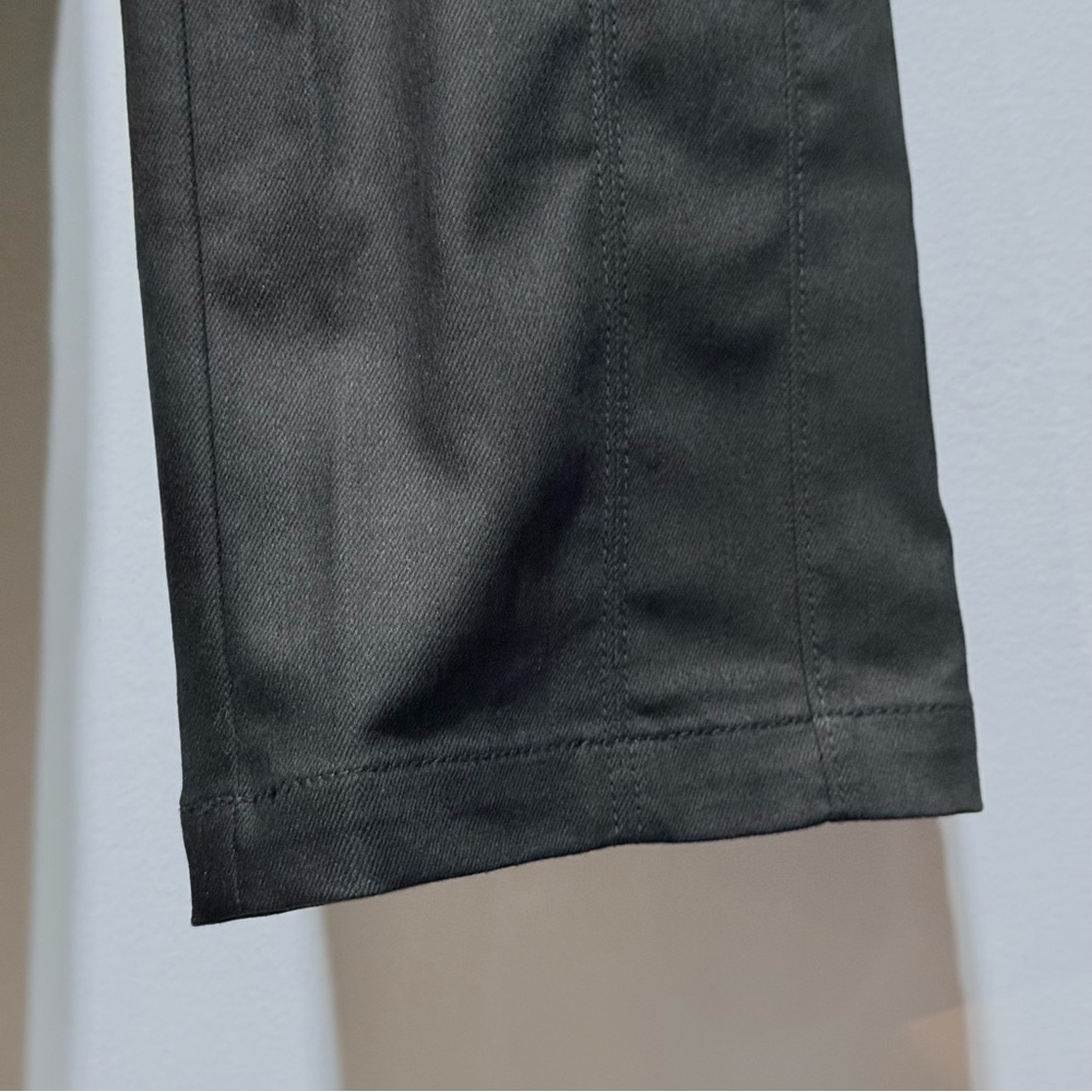 NWT Cinq à Sept Loren Stretch Cropped Flare  Zip Cotton Denim Pant Black Size 14 - Picture 3 of 13